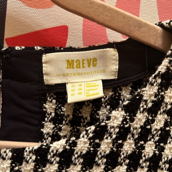 Black/White Houndstooth Anthropologie Top - Picture 6 of 8